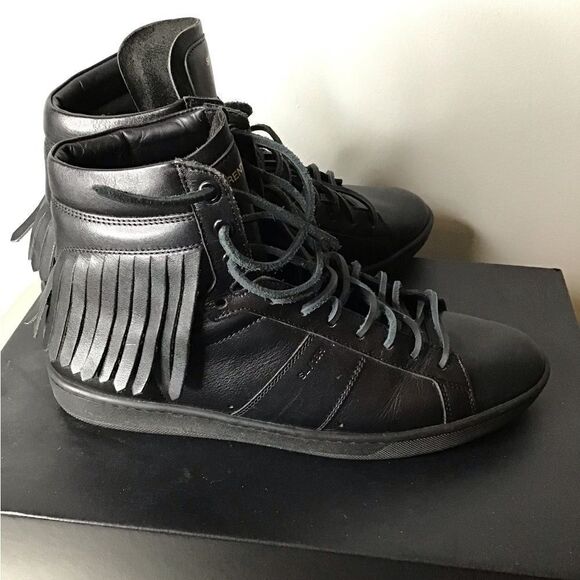 Saint Laurent Black High-Top Athletic Shoes - Picture 1 of 10